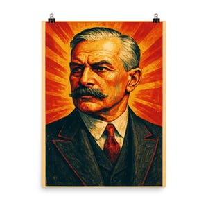 Erik Scavenius Vintage Poster Print | Danish History Wall Art Decor | Unique Scandinavian Politician Portrait