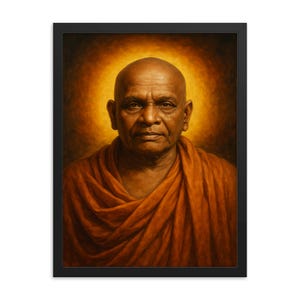 Bhagawan Nityananda Framed Print – Spiritual Wall Art, Sacred Indian Guru Decor, Meditation Room Gift, Unique Enlightenment Home Accent