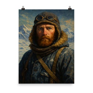Póster de Apsley Cherry Garrard: decoración de pared vintage de explorador, aventura antártica, regalo único para aficionados a la historia.