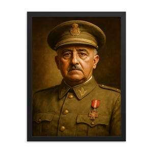 Francisco Franco Framed Print: Vintage Spanish Portrait Wall Art