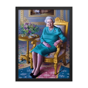 Queen Elizabeth II Portrait Painting Framed Print