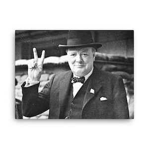 V for Victory Winston Churchill Canvas Print - Canvas Wall Art