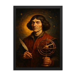 Nikolaus Kopernikus Kunstdruck - Renaissance Wissenschaftler Porträt Wandkunst, Astronomie Dekor, einzigartiges Geschenk für Geschichts- und Wissenschaftsliebhaber