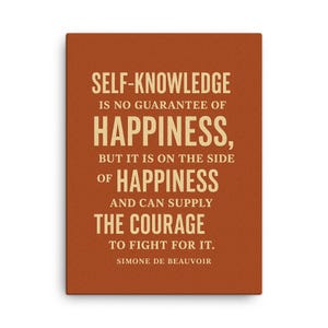 Simone de Beauvoir Quote Canvas Print: Inspirational Wall Art