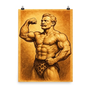 Vintage Eugen Sandow Poster Print - Classic Strongman Wall Art for Gym Decor - Unique Antique Style Fitness Gift