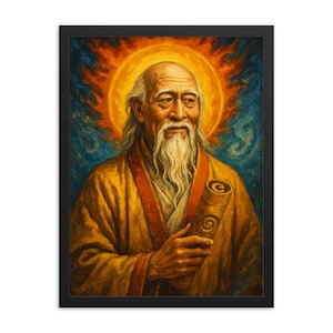 Lao Tzu Framed Print: Minimalist Zen Decor, Inspirational Wall Art