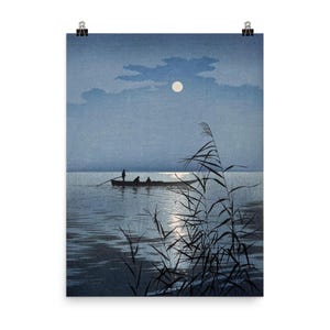 Moonlit Sea Clouds von Koho Shoda Poster Druck - Vintage japanische Wandkunst, ruhiges Ozean Dekor, einzigartige Geschenkidee