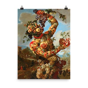 Anthropomorphe Allegorie des Herbstes von Lo Spadino, Plakatdruck Ende 17