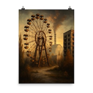 Chernobyl Pripyat Adventure Poster Print | Unique Wall Art of The Exclusion Zone | Eerie Decor For Urban Exploration Fans