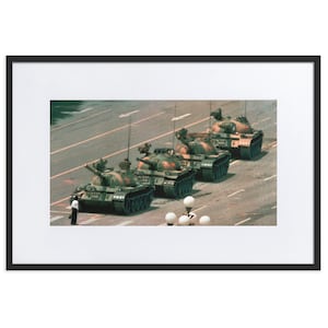 Tankman Tiananmen-plein 1989 ingelijste print met mat