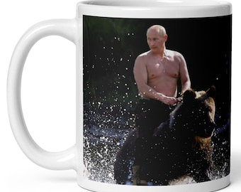 Putin Mug — Vladimir Putin Funny Riding a Bear Coffee Mug