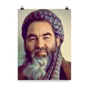 Abdul Ali Mazari Poster: Afghan Hero Portrait, Inspirational Art
