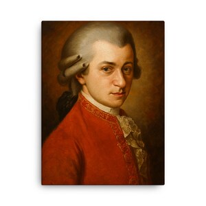 Mozart Canvas Wall Art – Elegant Classical Composer Portrait, Unique Music Lover Gift, Vintage Home Decor Print