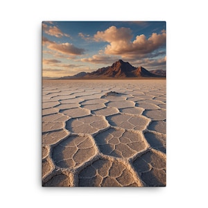 Bonneville Salt Flats Utah Canvas Print – Striking Desert Landscape Wall Art, Unique USA Nature Home Decor