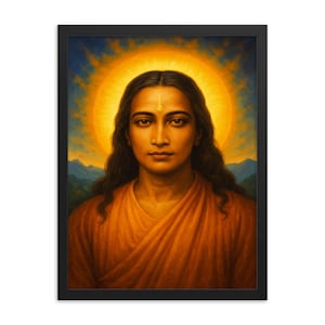 Mahavatar Babaji Framed Print – Sacred Himalayan Yogi Wall Art, Spiritual Decor, Meditation Room Gift, Enlightenment Home Accent