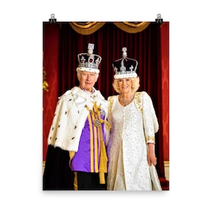 King Charles III and Queen Camilla Coronation Portrait Poster Print