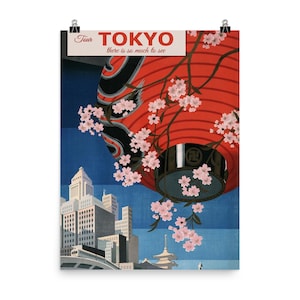 Vintage Tokyo Travel Poster Print - Retro Japan Wall Art Decor, Vibrant Illustration for Home or Office, Unique Gift