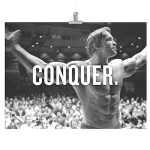 Arnold Schwarzenegger Poster Print - CONQUER - 18&quot; x 24&quot;