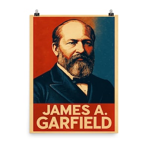 Vintage James A. Garfield Poster: Unique Historical Wall Art