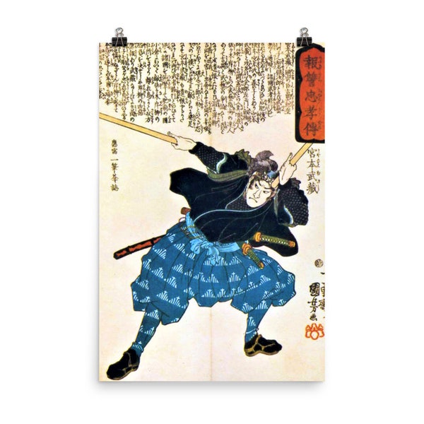 Miyamoto Musashi by Utagawa Kuniyoshi Poster Print