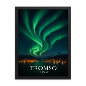 Northern Lights Framed Print: Aurora Borealis, Tromsø Norway Photography