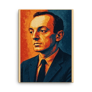 Frank O'Hara Canvas Print – Nowoczesny portret poety Sztuka ścienna, Dekoracja literacka, Niepowtarzalny prezent dla miłośników książek, Sztuka do domowej biblioteki