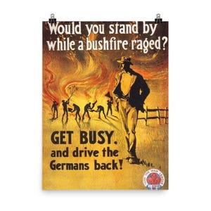 WWI Australian Enlistment Poster Print 1917 - Historic War Propaganda Wall Art of Courage and Urgency