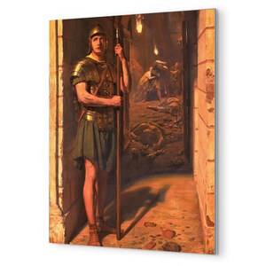 Faithful Unto Death Edward John Poynter Metal Print - Collectible Victorian Wall Art Dramatic Fine Art