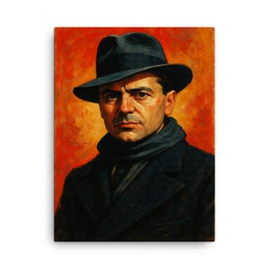 Jean Moulin Canvas Print – Vintage French Resistance Wall Art, Historic Leader Portrait, Unique Home Decor, Gift for History Lovers