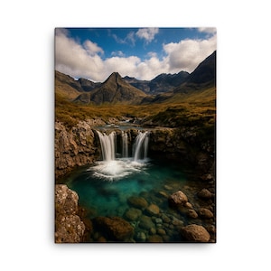 Fairy Pools Isle of Skye Canvas Print: Scottish Highlands Landscape Wall Art
