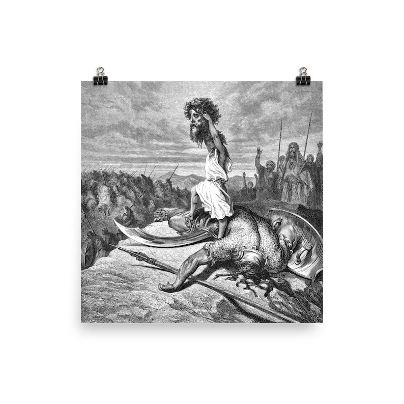 David Slays Goliath by Gustave Dore Poster Print - Etsy