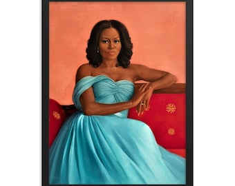 Michelle Obama Retrato oficial enmarcado estampado