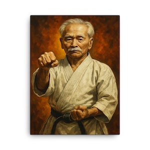 Gichin Funakoshi Karate Master Canvas Print: Martial Arts Dojo Decor