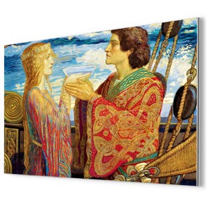Tristan and Isolde John Duncan Metal Print Wall Art Celtic Symbolist Mythic Romance