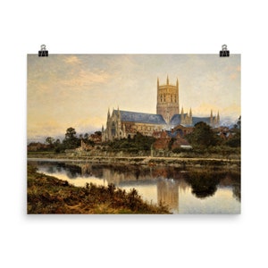 Worcester Cathedral by Benjamin Leader Poster Print