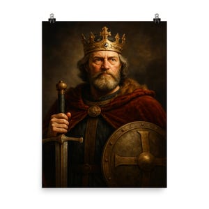 Alfred the Great Poster: Regal King of Wessex Portrait Wall Art