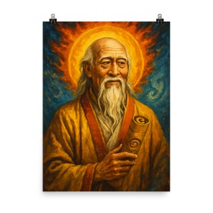 Lao Tzu Wisdom Poster Print - Tranquil Zen Design Wall Art for Inspirational Home Decor, Perfect Mindfulness Gift