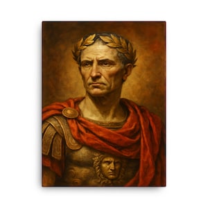Julius Caesar Canvas Print – Dramatic Ancient Roman Wall Art, Historical Portrait Decor, Unique Gift for History Lovers