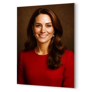Kate Midcentury Posterdruck: Ikonenhafte Duchess of Cambridge Portrait Königliche Wandkunst