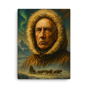 Roald Amundsen Forscher Porträt Leinwand Druck - Norwegische Polar Wand Kunst Dekor, Abenteuer Geschichte Geschenk