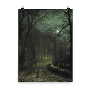 Manifesto di Yorkshire Lane del novembre 1873 - Stampa artistica storica di Grimshaw - Serene Vintage Wall Art per la casa