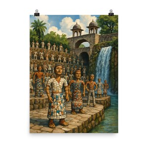 Nek Chand Rock Garden Poster Print India | Unique Folk Art Wall Decor | Vibrant Cultural Heritage Art Print
