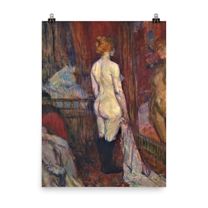 Mulher diante de um espelho por Henri de Toulouse-Lautrec Cópia do Cartaz