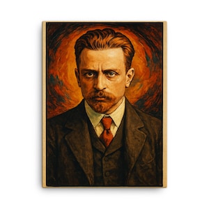 Rainer Maria Rilke Canvas Print – Literacki poeta Sztuka ścienna, wyjątkowy prezent literacki, wystrój domu dla miłośników książek vintage