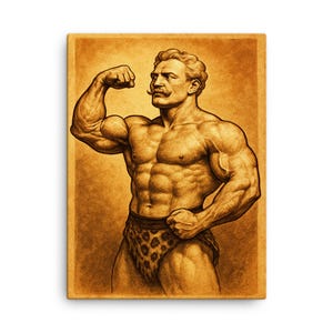 Eugen Sandow Vintage Canvas Print – Classic Strongman Wall Art, Unique Gym Decor, Bodybuilding History Gift
