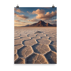 Bonneville Salt Flats Poster Print | Stunning Utah Landscape Wall Art | Unique USA Travel Decor | Home or Office Gift
