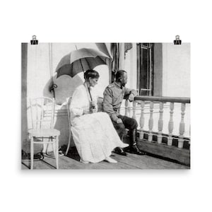 Poster Tsar Nicolas II et Alexandra : dernière photo, oeuvre d&#39;art murale histoire des Romanov