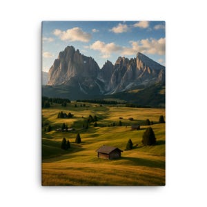 Alpe di Siusi Seiser Alm Italy Canvas Print – Dolomites Landscape Wall Art, Alpine Nature Home Decor