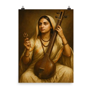 Plakat Mirabai: radżasthani bhakti poeta święty portret nabożny druk artystyczny