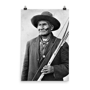 Apache chief Geronimo with his bow and arrow Poster Print